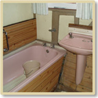 Grade II listed timber framed house - bathroom (before)